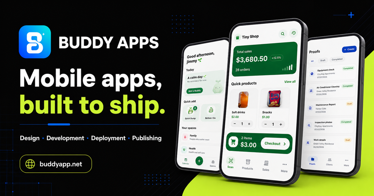 Ảnh xem trước Mobile Apps, Built to Ship | Buddy Apps